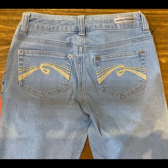 Justice Destructed Paint 🎨 Splatter Tie Dye Jeans - Picture 6 of 8